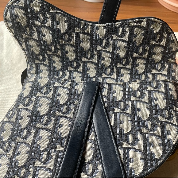 DIOR Blue Oblique Canvas and Leather Saddle Belt Bag 🤍 - Picture 6 of 12